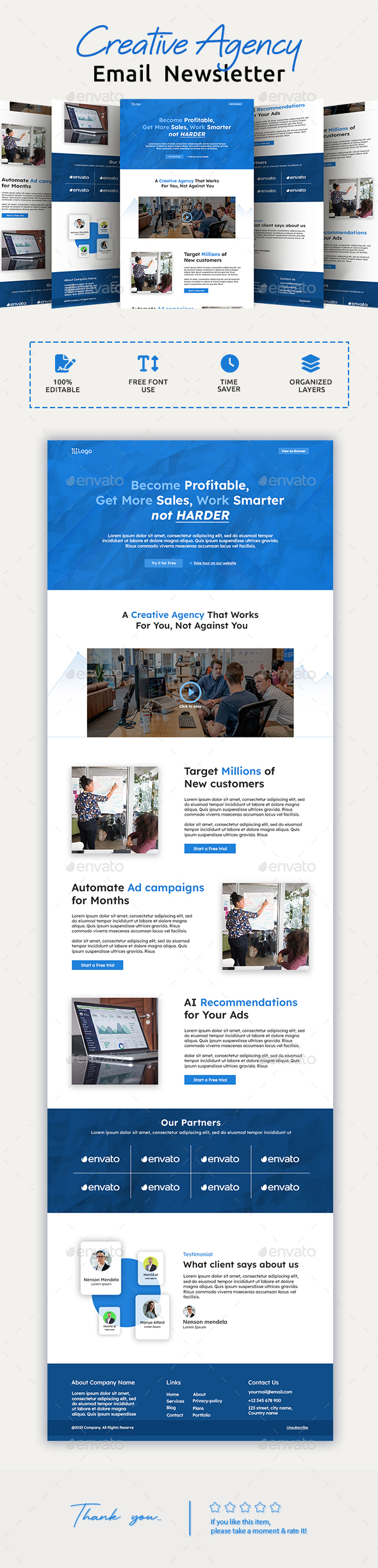 [DOWNLOAD]Creative Agency Email Newsletter PSD Template