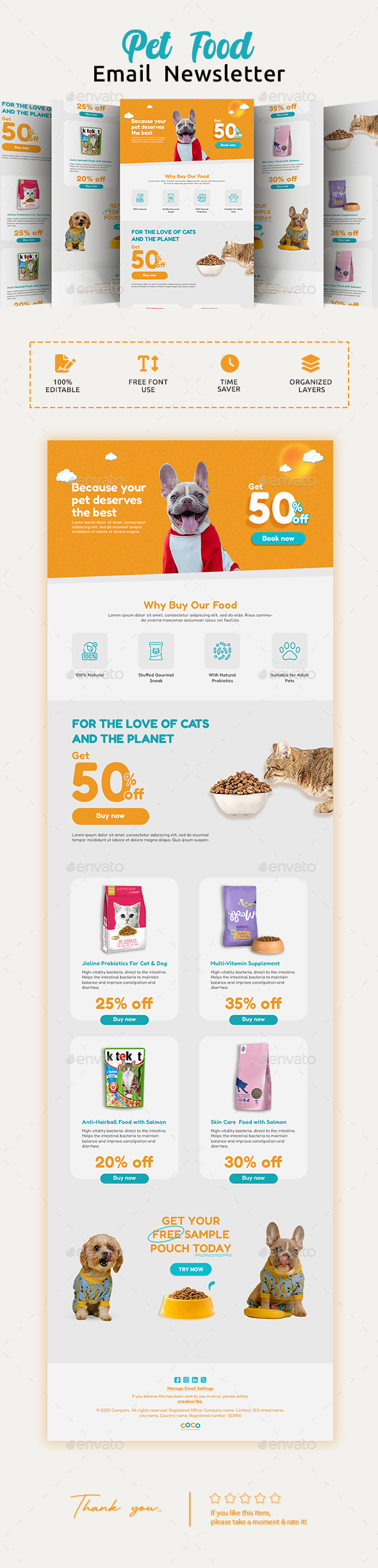 [DOWNLOAD]Pet Food Email Newsletter PSD Template.