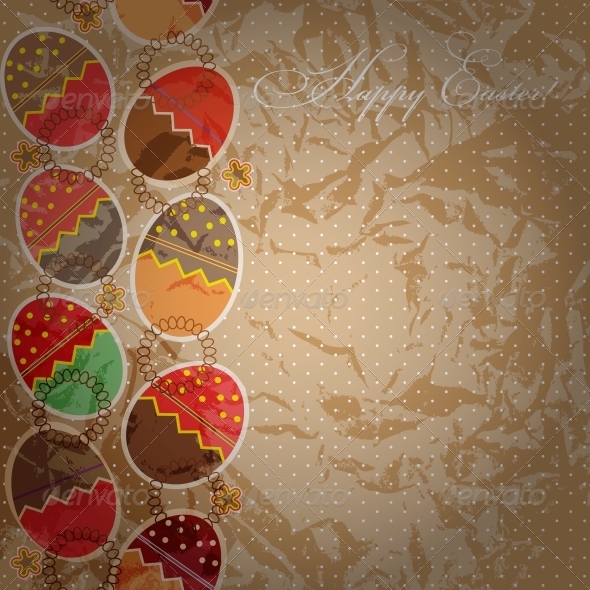 greeting card with different easter eggs - Food Objects