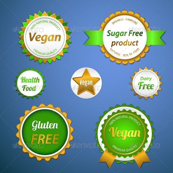Organic Labels, Logos and Stickers - Health/Medicine Conceptual