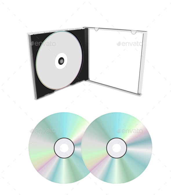 blank cd cover and cd isolated