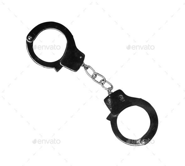 Metal handcuffs isolated Stock Photo by ozaiachin | PhotoDune