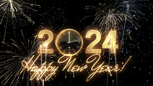 Glamorous New Year Countdown Clock 2024
