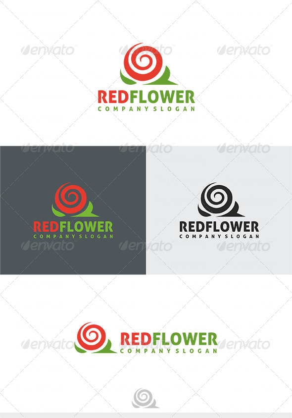 Red Flower Logo - Nature Logo Templates