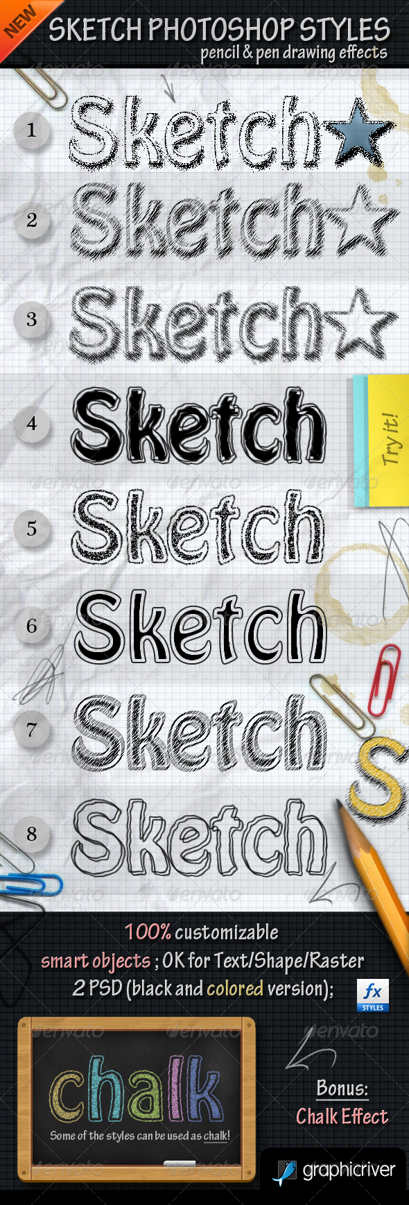 Sketch Photoshop Styles with PSD File - Text Effects Styles