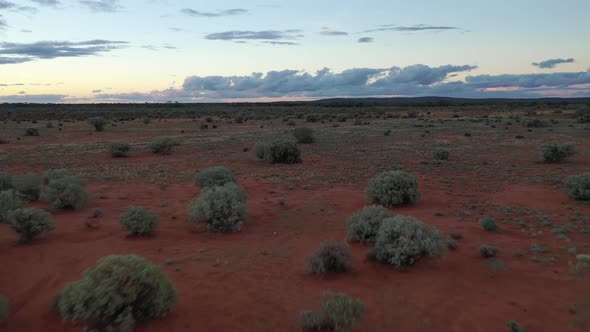 Aerial Drone Footage of Outback Australia at Sunset in Meekatharra, Western Australia