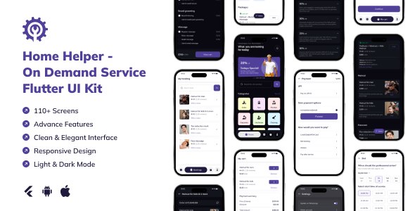 Home Helper On-Demand Service Flutter App UI Kit