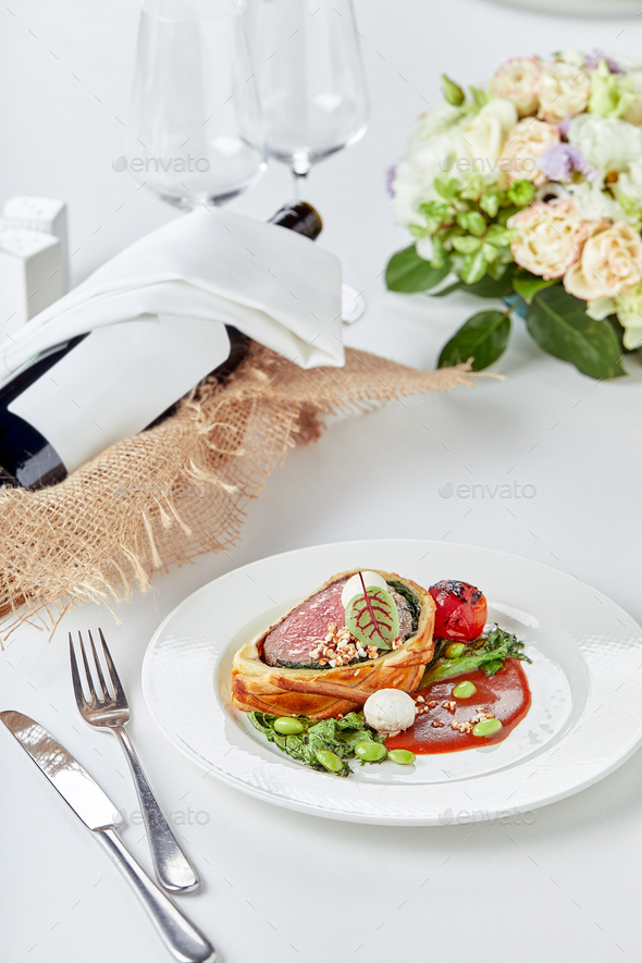 Easter meat roll, meatloaf for Easter dinner. Beautifully decorated