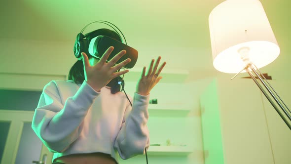 Lonely Asian Woman Lost in the Virtual World alt