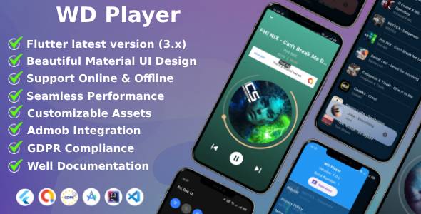 [DOWNLOAD]WD Player - Flutter MP3 Audio Player | Support Online & Offline | Android Apps | Admob + GDPR