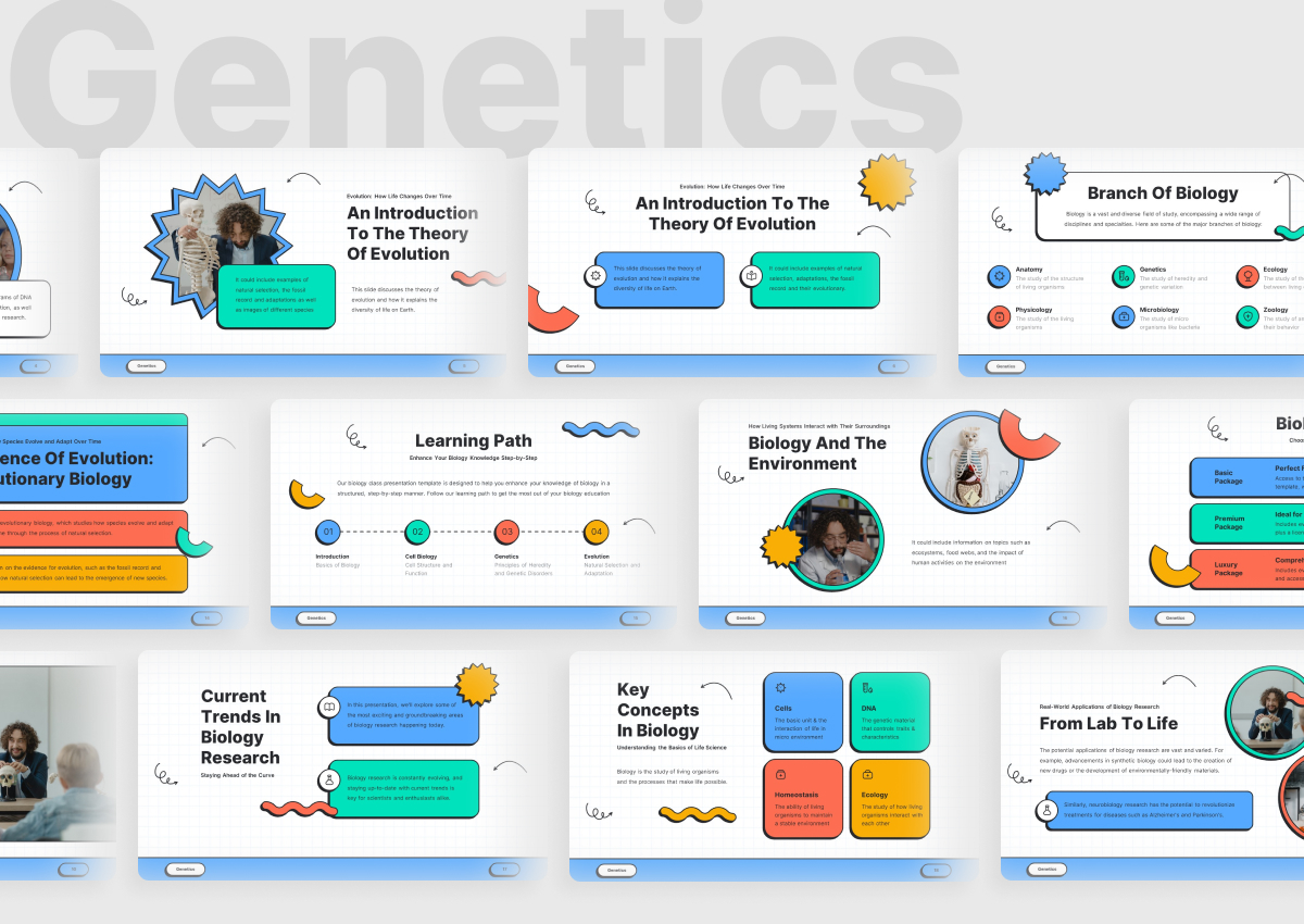 Genetics - Biology Class PowerPoint Presentation, Presentation Templates