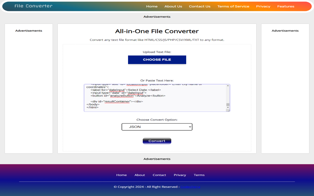 AllinOne File Converter HTML Template With Script by codefirmpk