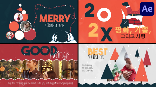 Christmas Cartoon Typography Scenes for After Effects