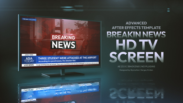 Breaking News HD TV Screen