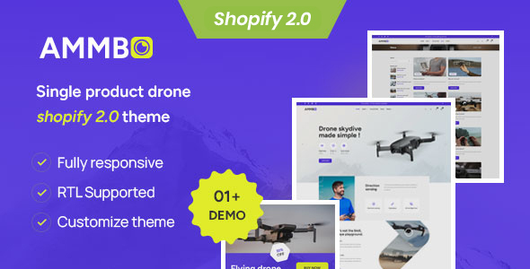 Ammbo – Single Product Drone Shop Shopify 2.0 Theme