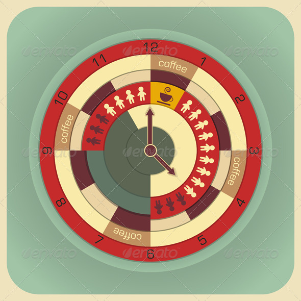Infographics Work Time Concept - Conceptual Vectors