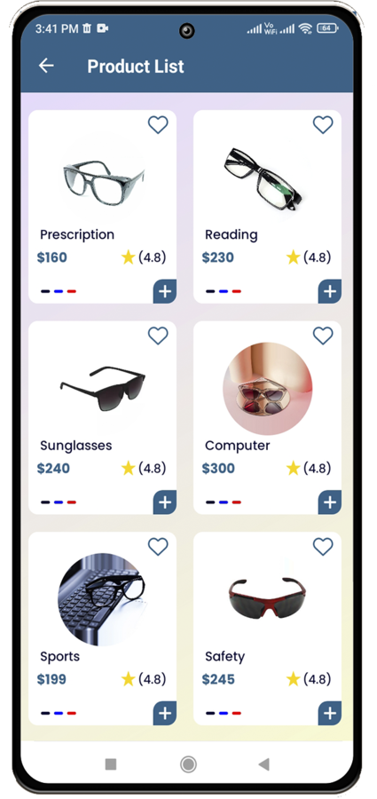 Eyewear app online