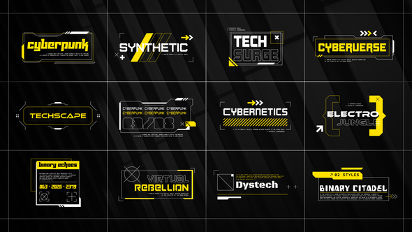 Cyberpunk Glitch Titles Titles template preview