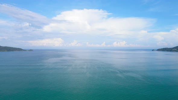 Seascape aerial view sea horizon as far as the eye can see One part sky, one part sea. alt