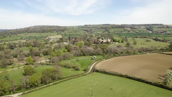 Sudeley Castle Aerial Landscape Spring Season Winchcombe Gloucestershire England