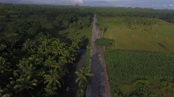 Aerial view of a Quiet Road in the Philippines