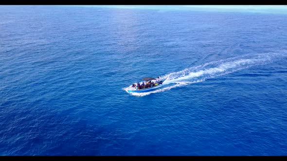 Aerial drone view panorama of paradise coast beach time by aqua blue sea and white sandy background  alt