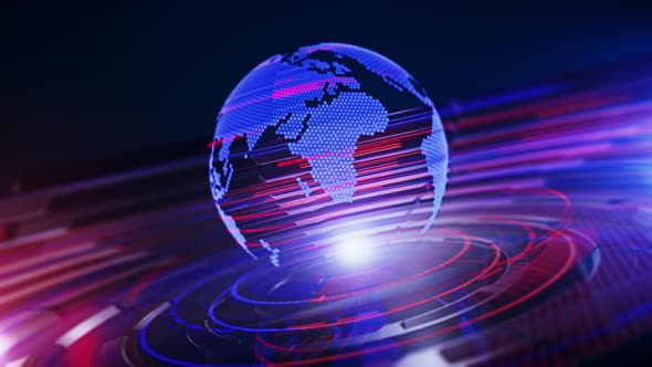 3D World News Background Loop B07 alt