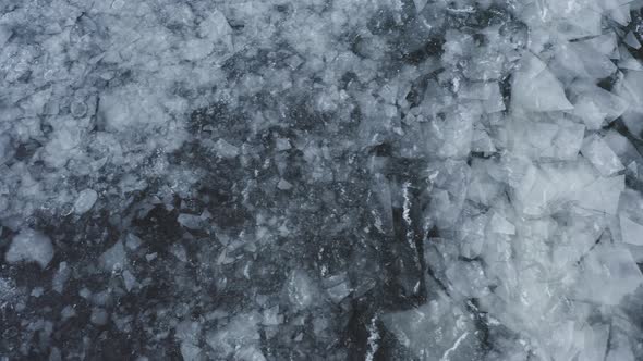 Stages of freezing water ice sheets AERIAL by BlackBoxGuild | VideoHive