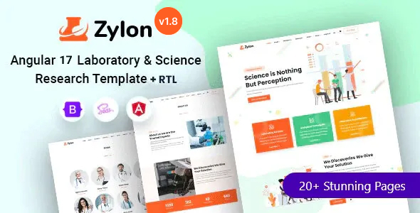 Zylon - Laboratory & Science Research Angular 17+ Template