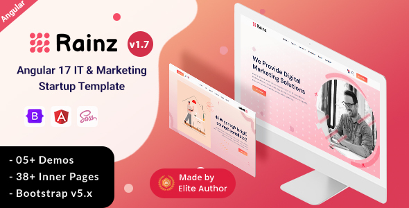 Rainz - Angular 17+ IT & Marketing Startup Template