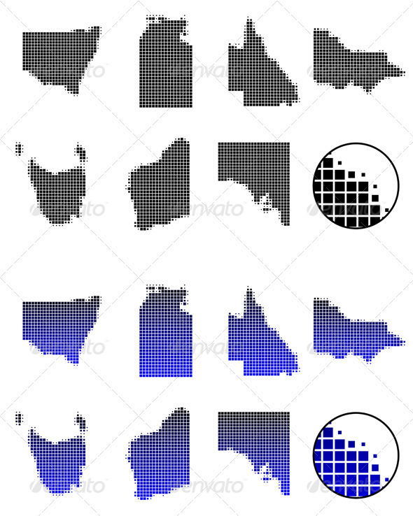 Maps of Australia States - Miscellaneous Conceptual