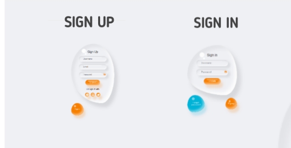 Water Droplet Signup & Signin form