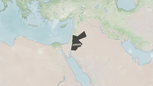 Globe Map of Jordan with a label