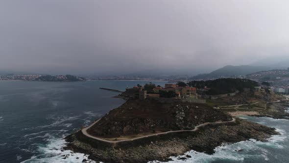 City of Baiona Spain 4k alt