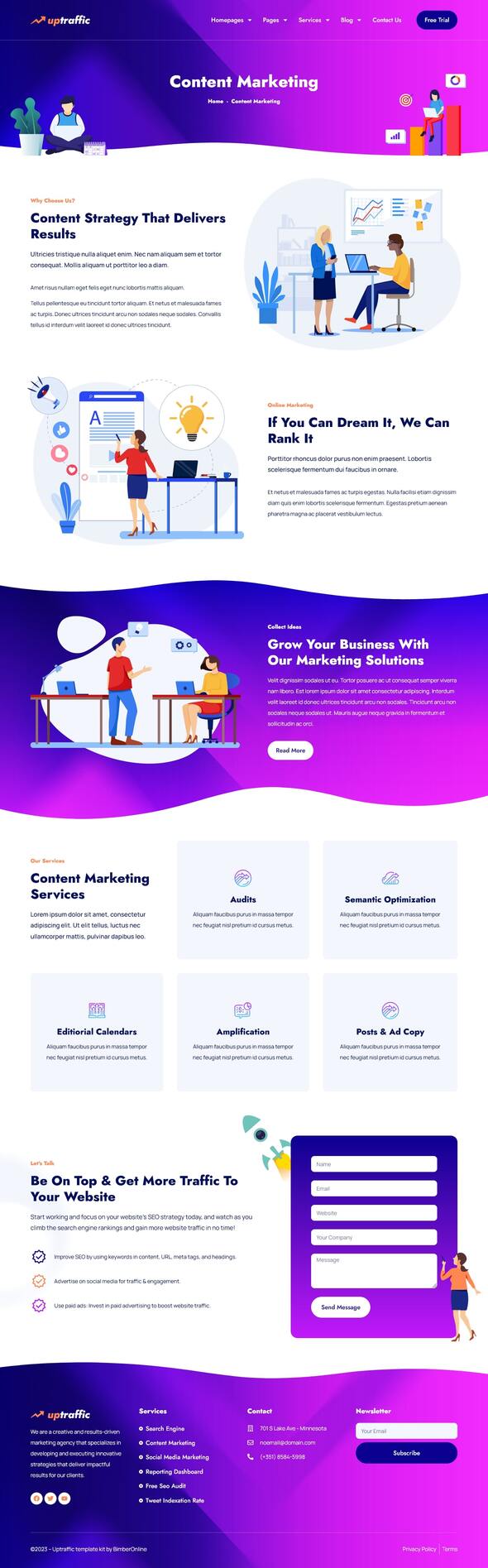 Uptraffic - Digital Marketing Agency Elementor Template Kit by BimberOnline