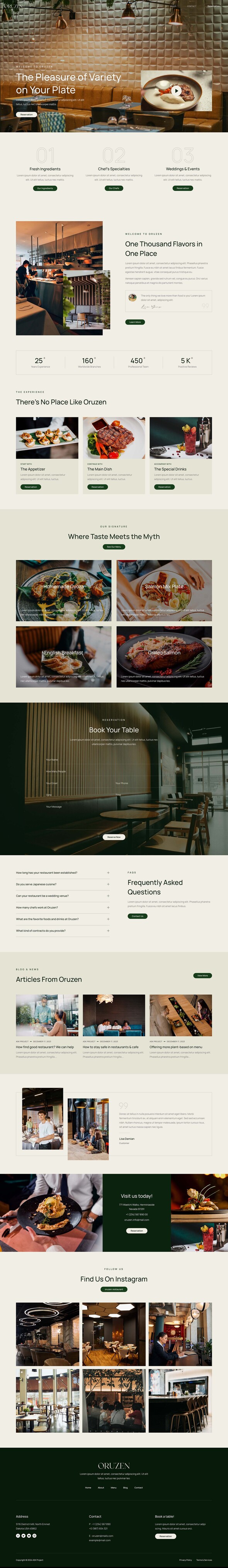 Oruzen - Restaurant & Cafe Elementor Template Kit