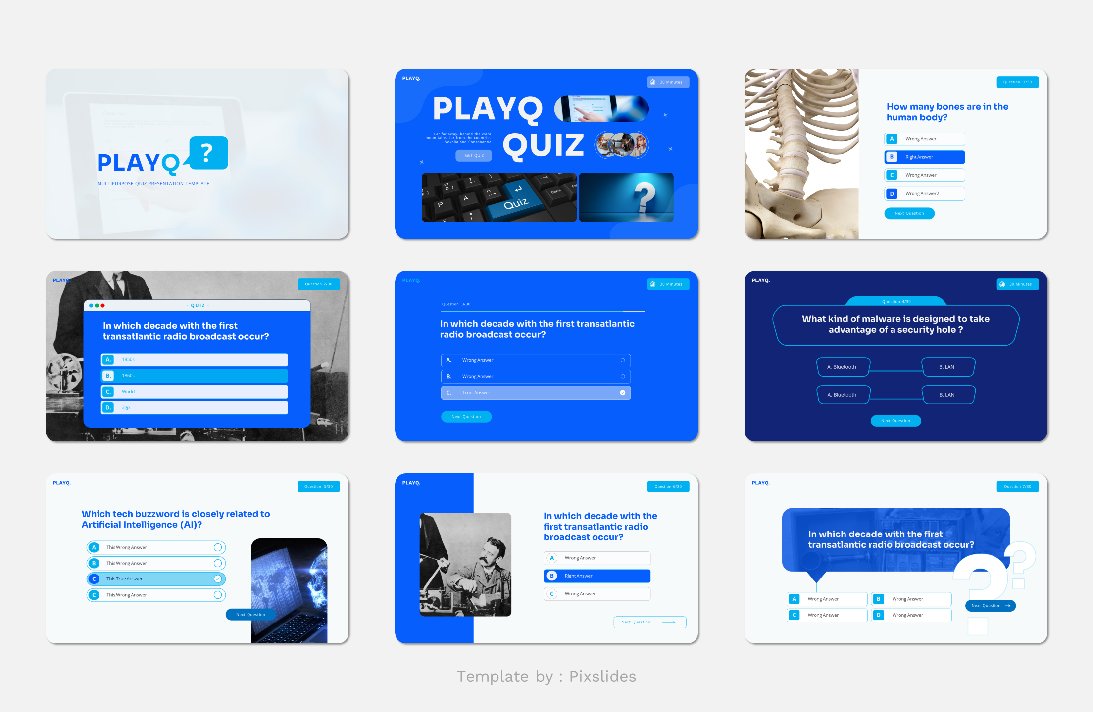 PlayQ - Quiz PowerPoint Presentation Template, Presentation Templates