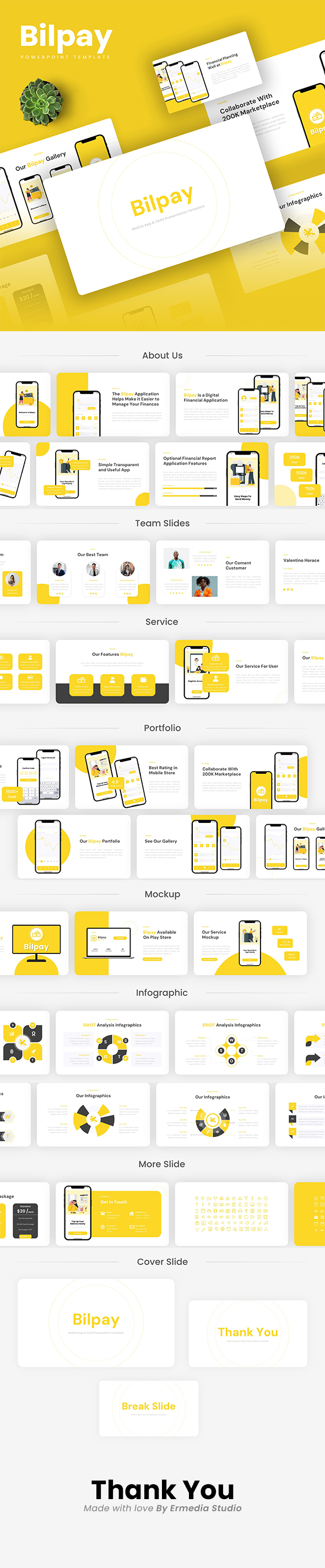 Bilpay – Mobile App & SAAS PowerPoint Template