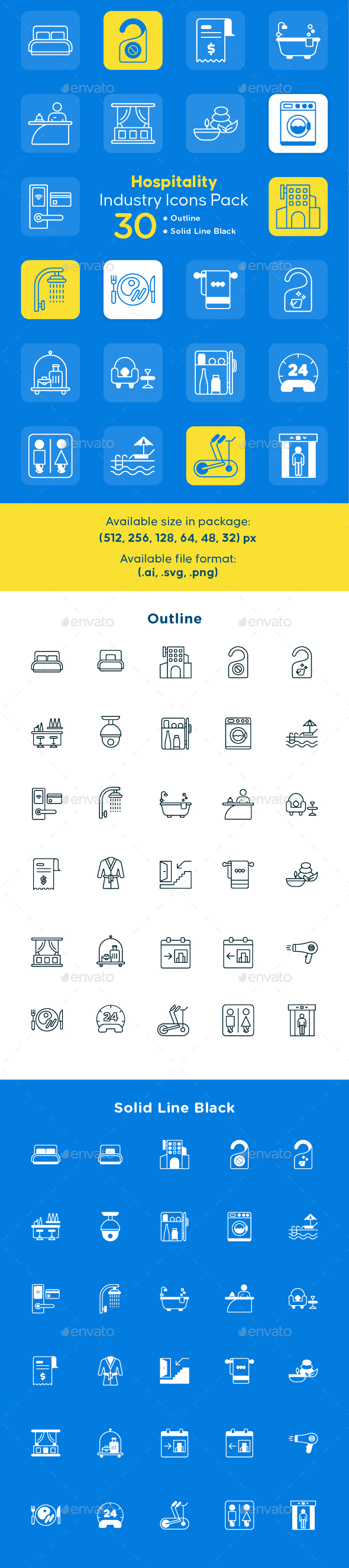 Hospitality Industry Icon Packs