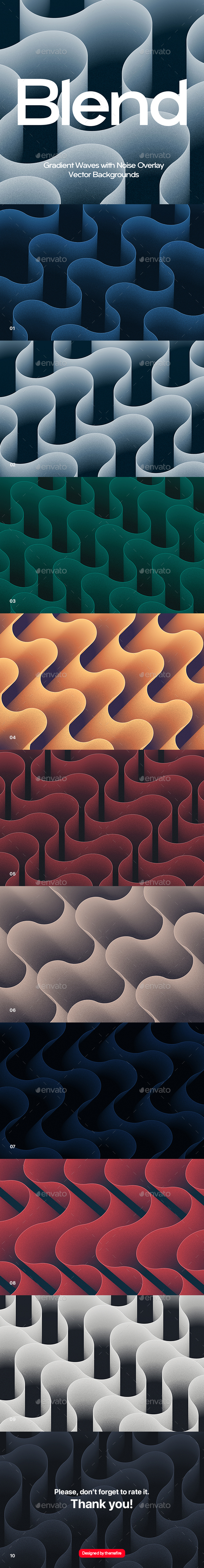Gradient Blend Waves Vector Backgrounds
