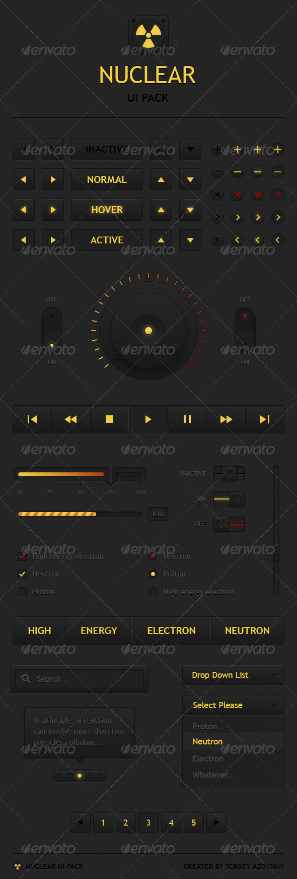 Nuclear UI Pack - User Interfaces Web Elements