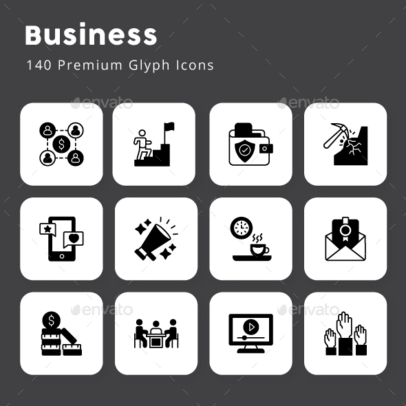 Business 140 Premium Glyph icons