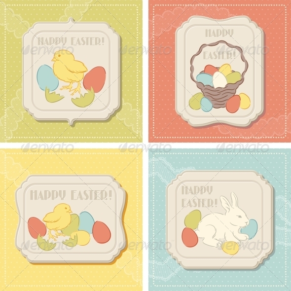 Happy Easter Retro Greeting Card - Religion Conceptual