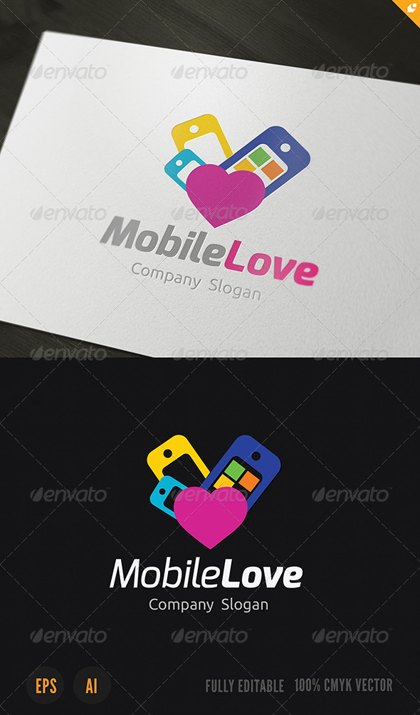 Mobile Love Logo - Objects Logo Templates