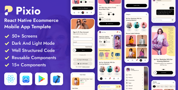 [DOWNLOAD]Pixio - React Native CLI eCommerce Mobile App Template