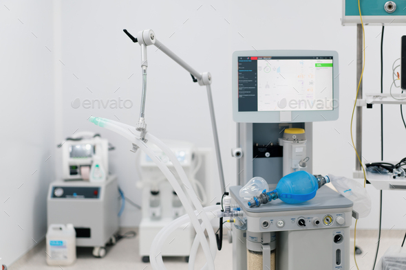 modern operating room in the hospital medical equipment for lung ventilation in operating room