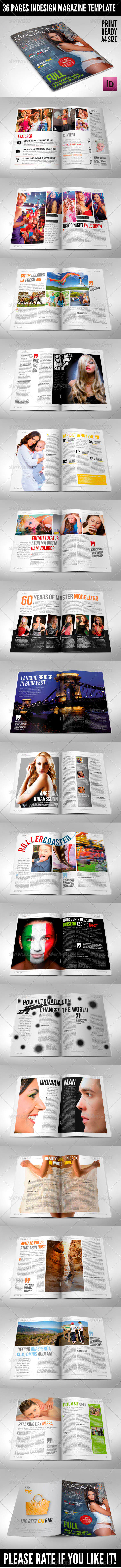 36 Pages Modern Magazine InDesign Template - Magazines Print Templates
