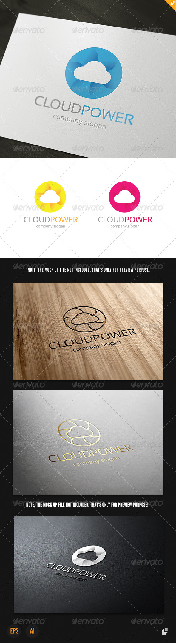 Cloud Power Logo - Nature Logo Templates