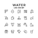 Set Line Icon of Water