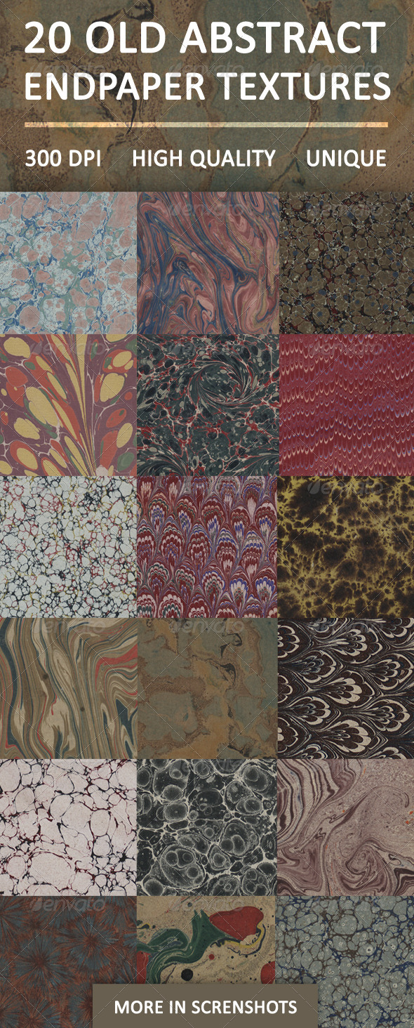 20 Old Abstract Endpaper Textures - Paper Textures